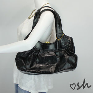 Coach Ergo Black Patent Leather Large Satchel Bag